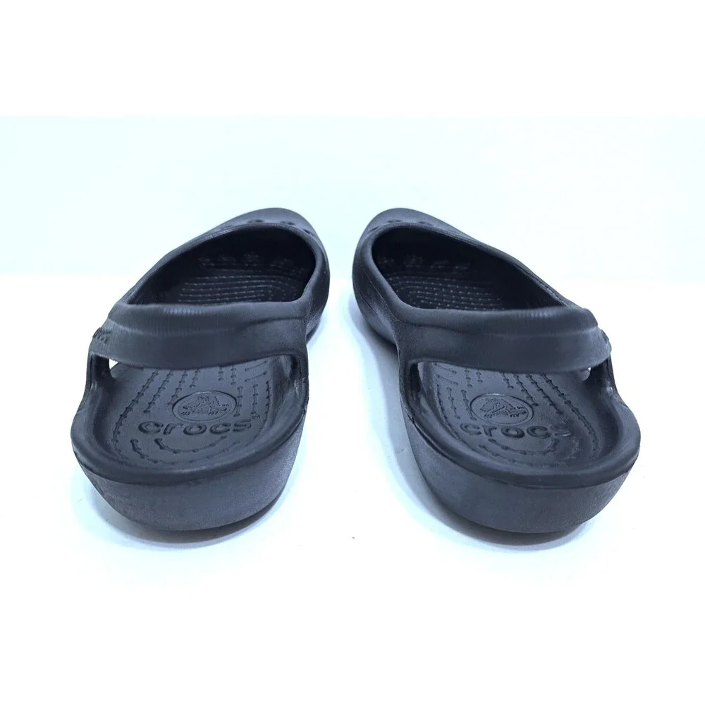 Crocs Kadee Ballerina Flats Womens Size 8 Black Rubber Slip On Casual Shoes